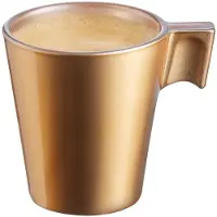 Luminarc Espresso kopjes - 1x - goud metallic - koffiekopjes van 80 ml - 6 x 5.5 cm - keramiek