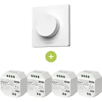 LedLoket Bundelpakket | 4x Triac draadloze dimmer | 100-240V | Incl. Mi-light afstandsbediening | Wit