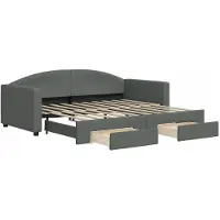 vidaXL Slaapbank onderschuifbed en lades 90x190 cm stof donkergrijs