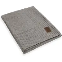 Knit Factory Uni Gebreid Plaid - Woondeken - plaid - Wollen deken - Kleed - Iced Clay - 160x130 cm