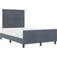vidaXL Boxspringbed met hoofdeinde, donkergrijs, 120 x 190 cm, fluweel