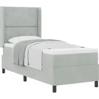 vidaXL Boxspringbed met hoofdeinde, lichtgrijs, 80 x 200 cm, fluweel