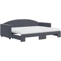 vidaXL Slaapbank onderschuifbed matrassen 80x200cm fluweel donkergrijs