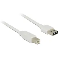 DeLOCK 0,5m, USB2.0-A/USB2.0-B, 0,5 m, USB A, USB B, USB 2.0, mannelijk/mannelijk, wit
