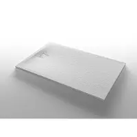 Nemo Stock Taurus douchebak - 160x90x3cm - met afdekplaatje inox mineraalcomposiet steenstructuur - Collection - wit 20015742