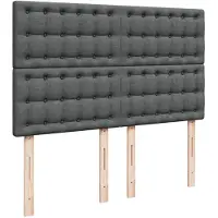 vidaXL Boxspringbed met matras, donkergrijs, 140x200 cm, gestoffeerd