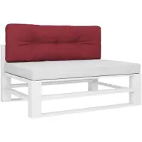 vidaXL Palletkussen 120x40x12 cm stof wijnrood