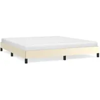vidaXL Bedframe kunstleer crèmekleurig 160x200 cm