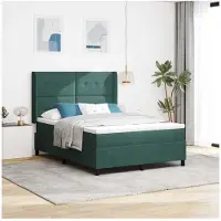 vidaXL Boxspring bed met hoofdeinde Groen 140 x 190 cm Fluweel