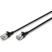 Digitus Dunne RJ45-RJ45 patch cord, Cat. 6A, F/FTP, AWG 32/7, LSOH, 3 m, zwart