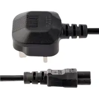 StarTech.com 1m Laptop Power Cord 3 Slot for UK BS1363 to C5 Clover Leaf - câble d'alimentation - 1 m