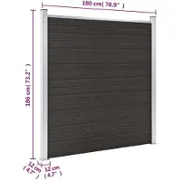vidaXL Schuttingpanelenset 1045x186 cm HKC zwart
