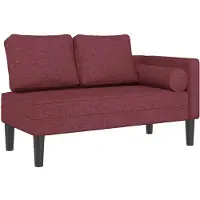 vidaXL Chaise longue met kussens stof wijnrood