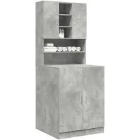vidaXL Wasmachinekasten, 2 stuks, betongrijs, houtvezel