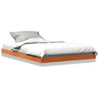 vidaXL Bedframe massief grenenhout wasbruin 120x190 cm