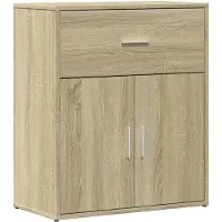 vidaXL Dressoirs 2 st 60x31x70 cm bewerkt hout sonoma eikenkleurig
