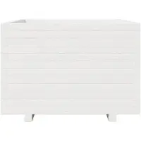vidaXL Plantenbak 70x70x49,5 cm massief grenenhout wit