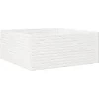 vidaXL Plantenbak 110x110x46 cm massief grenenhout wit