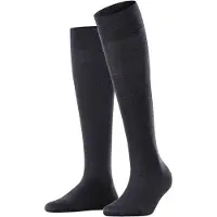 Falke Sensitive Berlin drukvrije comfort tailleband wol katoen kniekousen dames blauw - maat 35-38