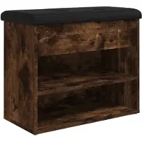 vidaXL Schoenenbankje 62x32x50 cm bewerkt hout gerookt eikenkleurig
