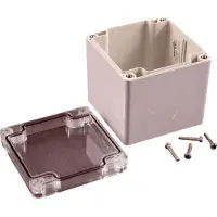 Hammond Electronics 1554EE2GYCL Universele behuizing 90 x 90 x 90 Polycarbonaat Grijs, Helder 1 stuk(s)