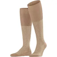 Falke Sokken Men Oxford Stripe Kneehigh Camel-Schoenmaat 43 - 44