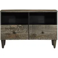 vidaXL TV-kast, lichtgrijs, 70x33,5x46 cm, massief mangohout
