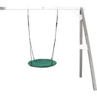 Axi Nestschommel Summer met frame van hout in grijs & wit | Schommel met muurbevestiging voor kinderen met nest schommelzitje | Schommelset enkel aan muur voor tuin / buiten