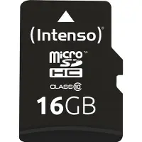 Intenso 3413470 - microSDHC Class 10 - 16GB - Zwart