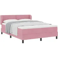 vidaXL Boxspring bed met hoofdeinde Roze 160 x 200 cm Fluweel