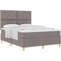 vidaXL Boxspring bed met hoofdeinde Taupe 160 x 200 cm Stof