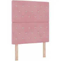 vidaXL LED Hoofdbord met LED-stripverlichting Roze 80 cm Fluweel