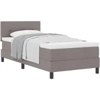 vidaXL Boxspring bed met hoofdeinde Taupe 100 x 200 cm Stof