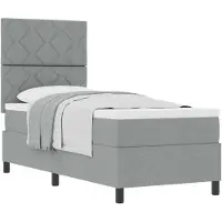 vidaXL Boxspringbed met hoofdeinde, lichtgrijs, 80 x 200 cm, gestoffeerd