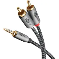 Goobay Plus audio-adapterkabel - 3,5 mm jack naar stereo cinch-stekker, 1,0 m