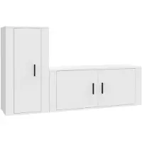 vidaXL 2-delige Tv-meubelset bewerkt hout wit