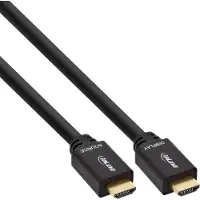 InLine HDMI High Speed kabel met ethernet, male / male, actief, zwart/goud, 30m
