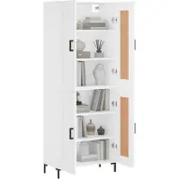 vidaXL Hoge kast 69,5x34x180 cm bewerkt hout wit