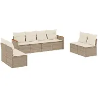 vidaXL 8-delige Loungeset met kussens poly rattan grijs