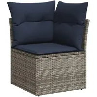vidaXL 13-delige Loungeset met kussens poly rattan grijs