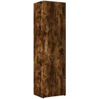 vidaXL Opbergkast smal 50x42,5x225 cm bewerkt hout gerookt eikenkleur