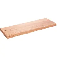 vidaXL Wastafelblad 80x30x(2-4) behandeld massief hout lichtbruin