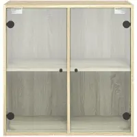 vidaXL Wandkast met glazen deuren 68x37x68,5 cm sonoma eikenkleurig