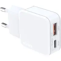 Accezz Ultra Slim GaN Oplader - USB-C + USB-A - 30W - Wit