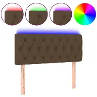 vidaXL Hoofdbord LED 100x7x78/88 cm stof donkerbruin
