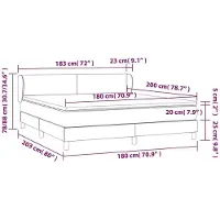 vidaXL Boxspring met matras stof donkerbruin 180x200 cm