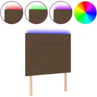 vidaXL Hoofdbord LED 90x5x118/128 cm stof donkerbruin
