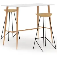 vidaXL 3-delige barset, wit