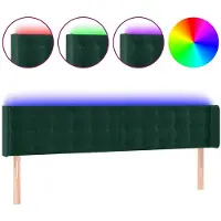 vidaXL Hoofdbord LED 163x16x78/88 cm fluweel donkergroen