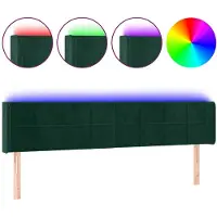 vidaXL Hoofdbord LED 203x16x78/88 cm fluweel donkergroen